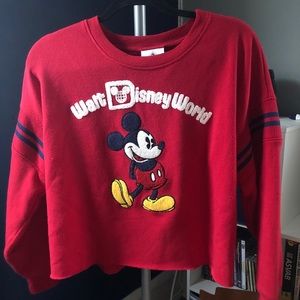 Disney world cropped Mickey sweatshirt